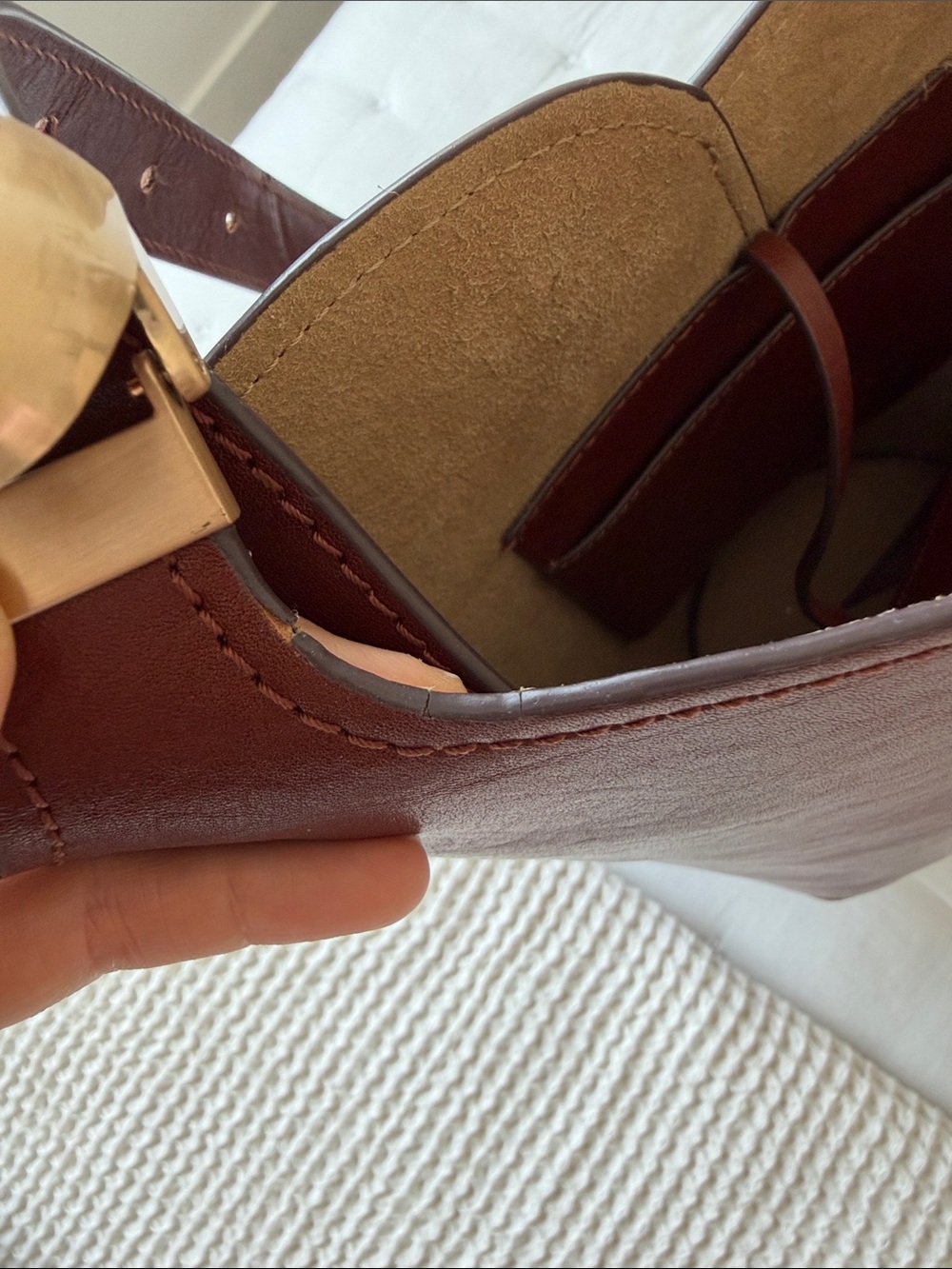 Cult Gaia Aldari Leather Shoulder Bag Cognac Brown - Picture 14 of 15